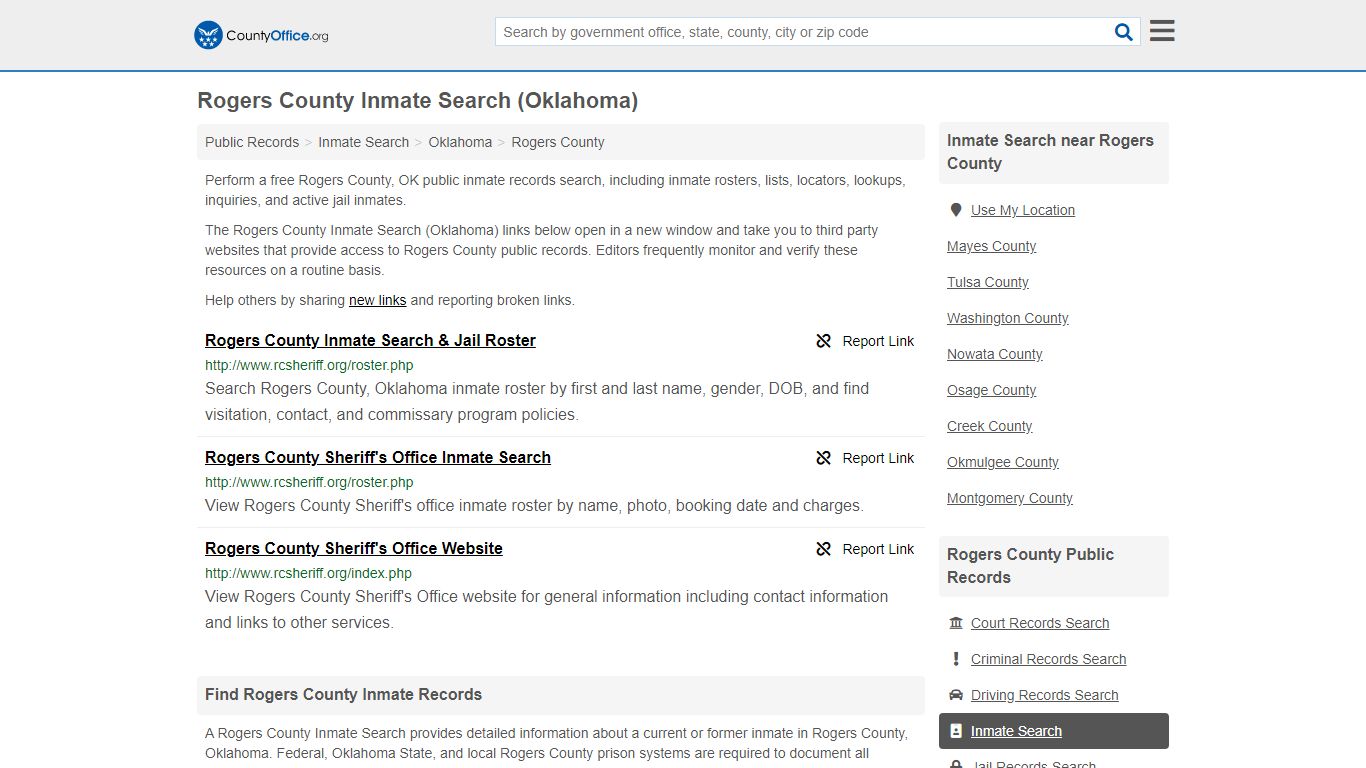 Inmate Search - Rogers County, OK (Inmate Rosters & Locators)